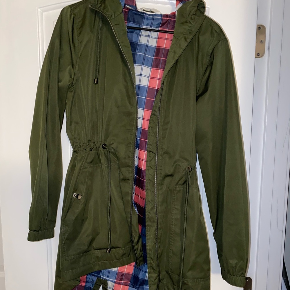 Green zip up jacket